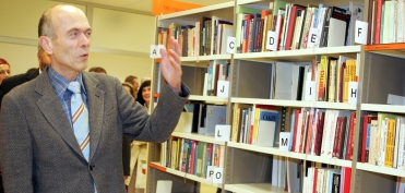 At the opening of new library in Domžale (October 2005)