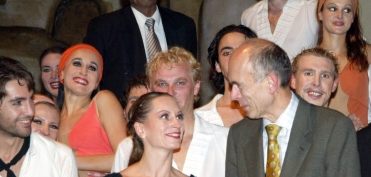 With ballet dancers after the preformance at the Maribor Theatre (October 2005)