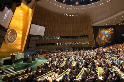 The President of the Republic of Slovenia Dr. Danilo Türk attended UN’s opening session of High-Level Plenary Meeting of the General Assembly on implementing Millennium Development Goals (photo: Stanko Gruden/STA)