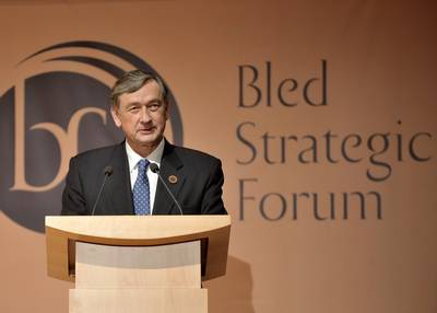 President of the Republic of Slovenia, Dr Danilo Türk, at the 5th Bled Strategic Forum (photo: Tina Kosec/STA)