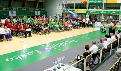 President of the Republic of Slovenia, Dr Danilo Türk, attends the closing ceremony of the European Wheelchair Basketball Championship (photo: Stanko Gruden/STA)