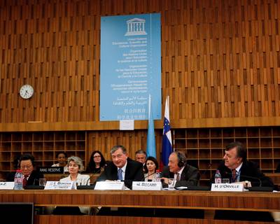 The President of the Republic of Slovenia Dr. Danilo Türk takes part in the UNESCO Future Forum (photo: Stanko Gruden/STA)