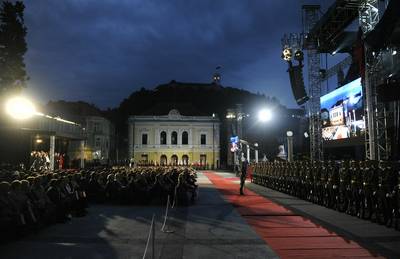 President of the Republic of Slovenia, Dr Danilo Türk, was the honorary speaker at the main state ceremony celebrating Slovenian Statehood Day and 20th Anniversary of Independence (photo: Nebojša Tejić/STA)
