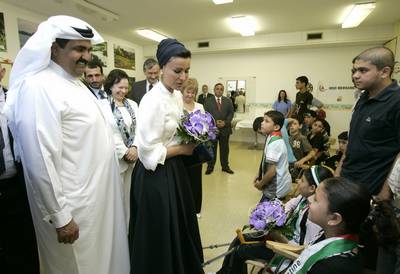 President of the Republic of Slovenia, Dr Danilo Türk, and his wife, Barbara Miklič Türk, and the Emir of Qatar, His Highness Sheikh Hamad Bin Khalifa Al Thani and Her Highness Bint Nasser Al Missned, visiting the University Rehabilitation Institute of the Republic of Slovenia – Soča (photo: Tina Kosec/STA)