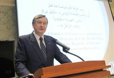 The President of the Republic of Slovenia, Dr Danilo Türk, attends the Qatar-Slovenian business forum (FA BOBO)