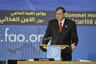 President of the Republic of Slovenia, Dr Danilo Türk, attends FAO World Summit on Food Security (FA BOBO)