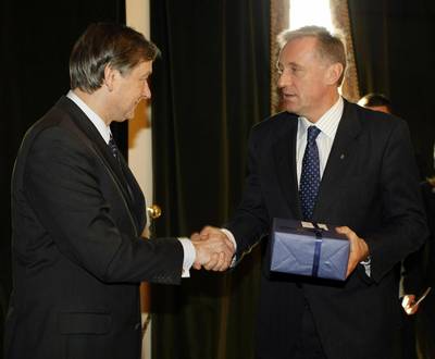 President of the Republic of Slovenia, Dr Danilo Türk, meeting the Prime Minister of the Czech Republic, Mr Mirek Topolánek (FA BOBO)