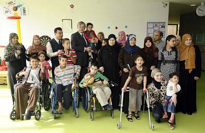 The President of the Republic of Slovenia, Dr Danilo Türk, visited children from Gaza who have come to Slovenia for rehabilitation at the Institute for Rehabilitation, Republic of Slovenia (FA BOBO)