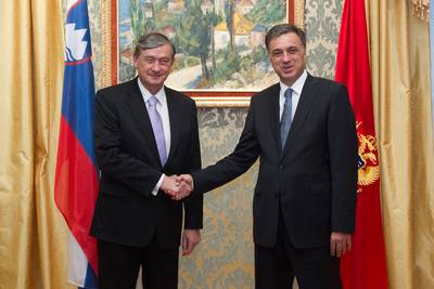 Montenegrin President Filip Vujanović receives Slovenian President Dr Danilo Türk (photo: Stanko Gruden/STA)