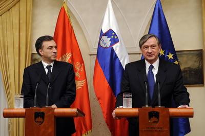 Slovenian President Dr Danilo Türk receives Montenegrin President Filip Vujanović (FA BOBO)