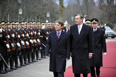 Slovenian President Dr Danilo Türk  receives the Chairman of the Presidency of Bosnia and Herzegovina, Željko Komšić (FA BOBO)