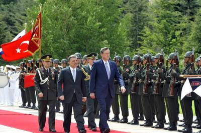 The President of the Republic of Turkey, Abdullah Gül, receives the President of the Republic of Slovenia, Dr Danilo Türk (FA BOBO)