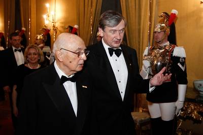 President of the Italian Republic Giorgio Napolitano receives Slovenian President Dr Danilo Türk (photo: Stanko Gruden/STA)