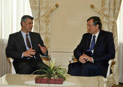 The President of the Republic of Slovenia, Dr Danilo Türk, receives the Prime Minister of the Republic of Kosovo, Hashim Thaçi (FA BOBO)