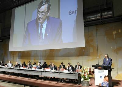 The President of the Republic of Slovenia, Dr Danilo Türk, speaks at the Third World Climate Conference (FA BOBO)
