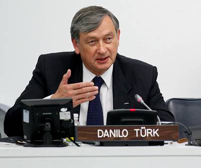 The President of the Republic of Slovenia Dr. Danilo Türk gives the key-note speech at the opening of the thematic debate on the United Nations in Global Governance (photo: Stanko Gruden/STA)