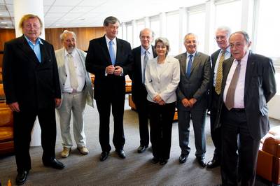 The President of the Republic of Slovenia Dr. Danilo Türk meets members of the International Collegium and its President, the former Prime Minister of the Government of the French Republic Michel Rochard (photo: Stanko Gruden/STA)