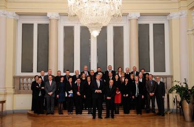 The President of the Republic of Slovenia, Danilo Türk receives the representatives of Slovene national communities from the Italian Republic, the Republic of Austria, the Republic of Croatia and the Republic of Hungary to mark the Slovenian Cultural Holiday (photo: Nebojša Tejić/STA)