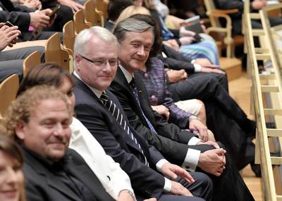 President of the Republic of Slovenia Dr Danilo Türk and his wife, Barbara Miklič Türk, and President of the Republic of Croatia Dr Ivo Josipović and his wife, Tatjana Josipović, attended the concert of the Orchestra of the Mariiinsky Theatre of St Petersburg (photo: Tamino Petelinšek/STA)