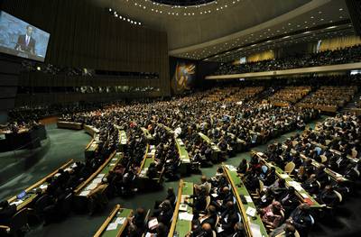 The President of Slovenia, Dr Danilo Türk, attends the opening of the general debate of the 64th session of the United Nations General Assembly (FA BOBO)
