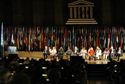 President Türk delivers the opening address at the 2009 World Conference on Higher Education (FA BOBO)