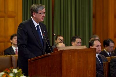 President of the Republic of Slovenia, Dr Danilo Türk, addressed the International Court of Justice (photo: Stanko Gruden/STA)