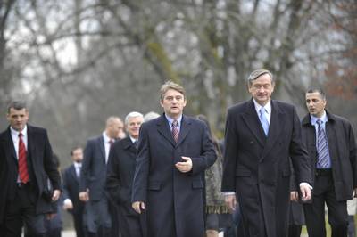 Slovenian President Dr Danilo Türk  receives the Chairman of the Presidency of Bosnia and Herzegovina, Željko Komšić (FA BOBO)