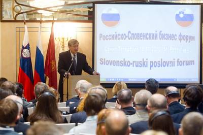 President Dr Danilo Türk attends the Russian-Slovenian business conference (Photo: Stanko Gruden/STA)