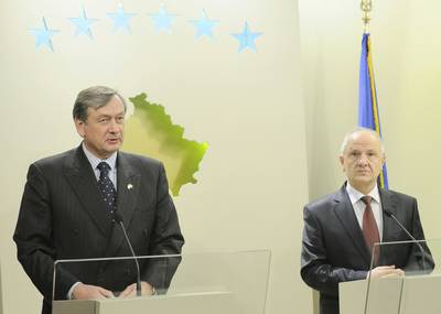 President Dr Danilo Türk meets the President of the Republic of Kosovo, Dr Fatmir Sejdiu (FA BOBO)