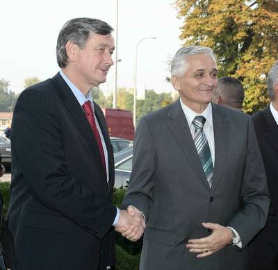 President of the Republic Republic of Slovenia, Dr Danilo Türk, with the Chairman of the Council of Ministers of Bosnia and Herzegovina, Dr Nikola Špirić (FA BOBO)
