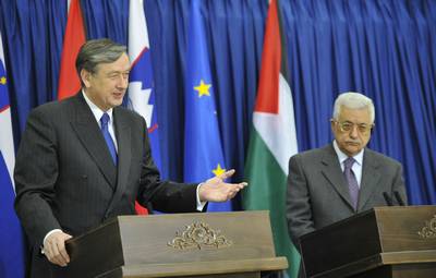 Slovenian President DaniloTürk meeting Palestinian National Authority President Mahmoud Abbas (FA BOBO)