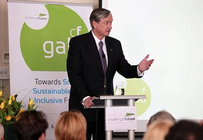 President of the Republic of Slovenia, Dr Danilo Türk, attends the Challenge: Future Summit 2012 where he delivers a lecture entitled "Creating Smart, Sustainable & Inclusive Future" (photo: Tina Kosec/STA)