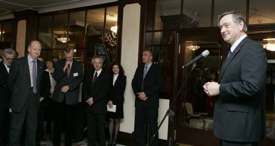 The President of the Republic of Slovenia, Dr Danilo Türk, hosted a reception on the occasion of the 42nd Bled International Writers' Meeting, where he addressed the participants (photo: Tina Kosec/STA)