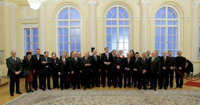 The President of the Republic of Slovenia, Dr Danilo Türk hosts the reception for representatives of Slovenian minorities from Italy, Austria, Croatia and Hungary to mark the Slovenian Cultural Holiday (photo: Daniel Novakovič/STA)