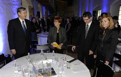 The Slovenian President, Dr Danilo Türk, attends the conference "Fairness – a source of long-term competitiveness of the economy" (photo: Nebojša Tejić/STA).