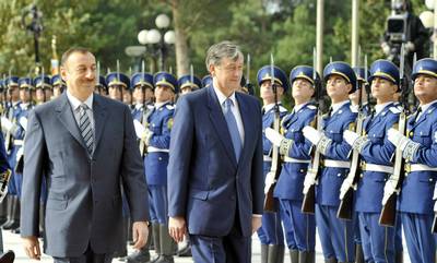 The President of the Republic Azerbaijan, Dr Ilham Aliyev, receives the President of the Republic of Slovenia, Dr Danilo Türk (FA BOBO)
