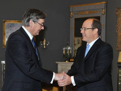 The President of the Republic of Slovenia, Dr Danilo Türk, is received by HSH Prince Albert II of Monaco (photo: Gaëtan Luci/Palais Princier)