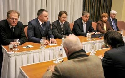The President of the Republic of Slovenia, Dr Danilo Türk, accompanied by representatives of Slovenian companies (FA BOBO)