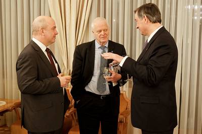 The President of the Republic of Slovenia, Dr Danilo Türk, receives the Commissioner for Human Rights of the Council of Europe, Thomas Hammarberg, and his successor Dr Nils Muižnieks (photo: Stanko Gruden/STA)