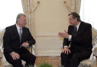 The President of the Republic of Slovenia, Dr Danilo Türk, received the President of the Republic of Hungary, Dr Pál Schmitt (photo: Tina Kosec/STA)