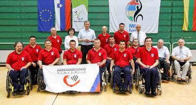 President of the Republic of Slovenia, Dr Danilo Türk, and his wife, Mrs Barbara Miklič Türk, attend the final game and the closing ceremony of the European Wheelchair Basketball Championship (photo: Stanko Gruden/STA)