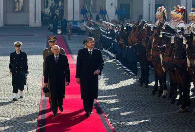 President of the Italian Republic Giorgio Napolitano receives Slovenian President Dr Danilo Türk (photo: Stanko Gruden/STA)