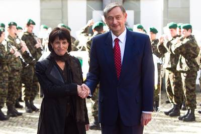 President of the Swiss Federation Doris Leuthard receives President of the Republic of Slovenia Dr Danilo Türk (Foto: Stanko Gruden/STA)