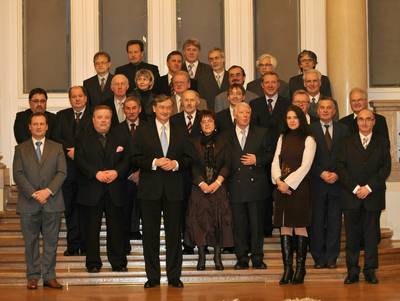 Slovenian President Danilo Türk hosts the reception for representatives of Slovenian minorities from Italy, Austria, Croatia and Hungary to mark the Slovenian Cultural Holiday (FA BOBO)