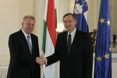 The President of the Republic of Slovenia, Dr Danilo Türk, received the President of the Republic of Hungary, Dr Pál Schmitt (photo: Tina Kosec/STA)