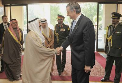 Slovenian President Dr Danilo Türk meets Sheikh Sabah Al-Ahmad Al-Jaber Al-Sabah, Emir of the State of Kuwait (FA BOBO)