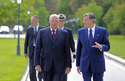 The President of the Republic of Slovenia, Dr Danilo Türk, received His Majesty King Harald V of Norway (photo: Daniel Novakovič/STA)