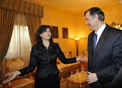 President Türk meets the Speaker of the Parliament of the Republic of Albania, Jozefina Çoba Topalli (FA BOBO)