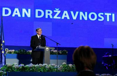 President of the Republic of Slovenia, Dr Danilo Türk, was the keynote speaker at the main state ceremony celebrating Slovenian Statehood Day (photo: Tina Kosec/STA)