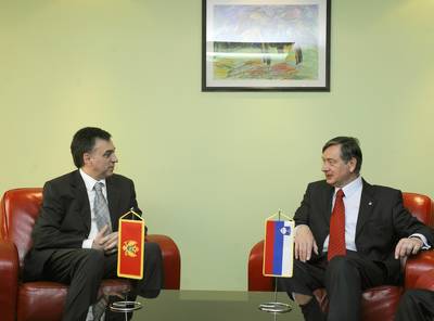 The President of the Republic of Slovenia, Dr Danilo Türk, meets the President of the Republic of Montenegro, Filip Vujanović (FA BOBO)